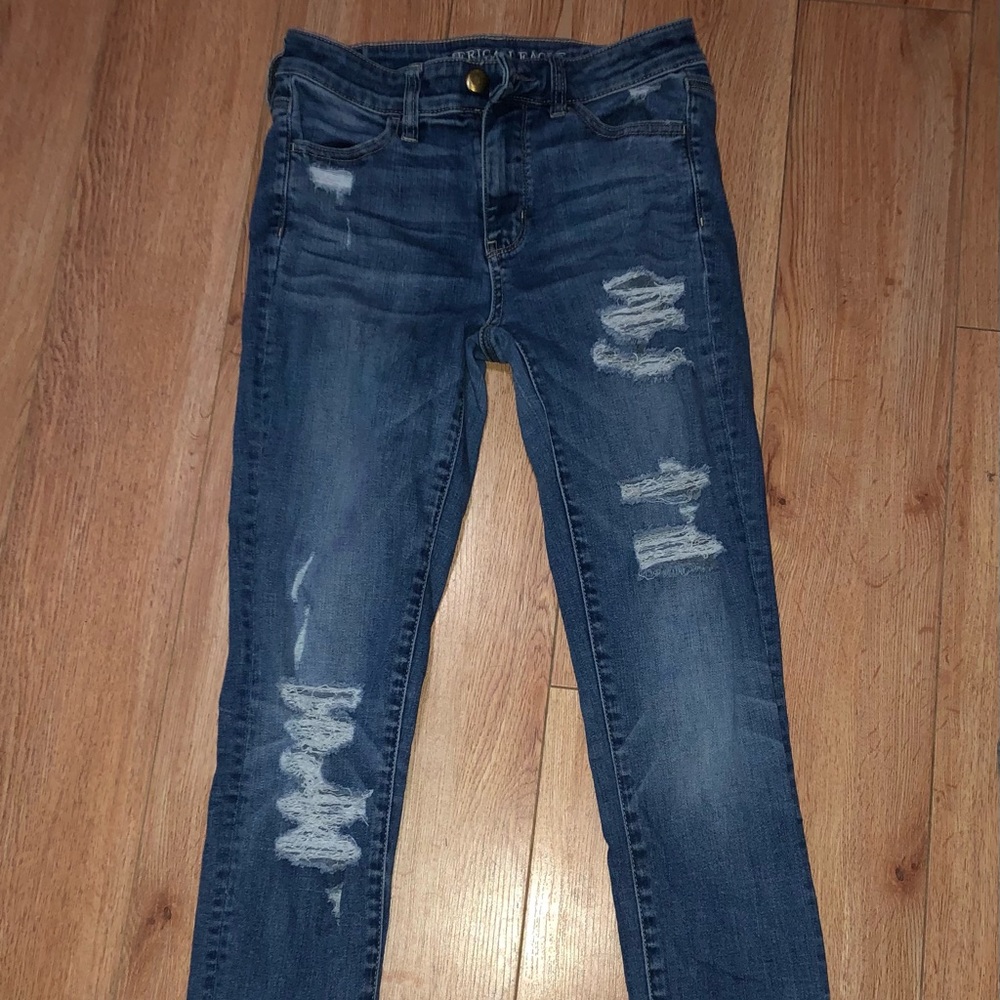 Womens American eagle Hi-rise distressed jeggings